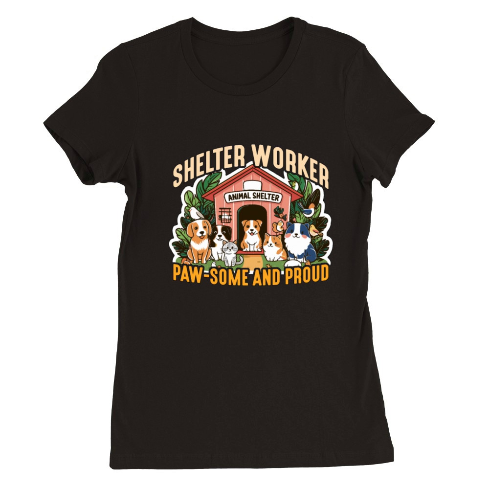 Animal Shelter Worker Paw-some And Animal Rights Premium Womens Crewneck T-shirt