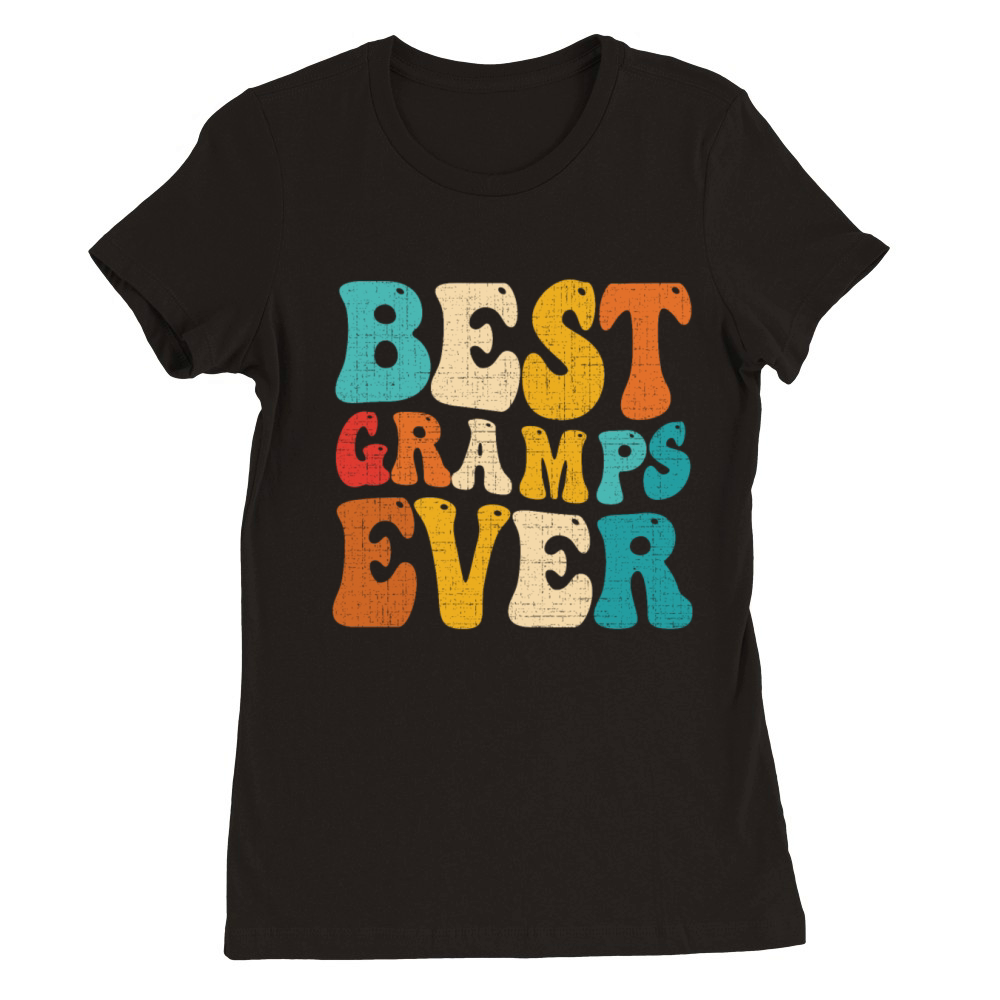 Best Gramps Ever Retro Vintage Grandad Fathers Day Premium Womens Crewneck T-shirt