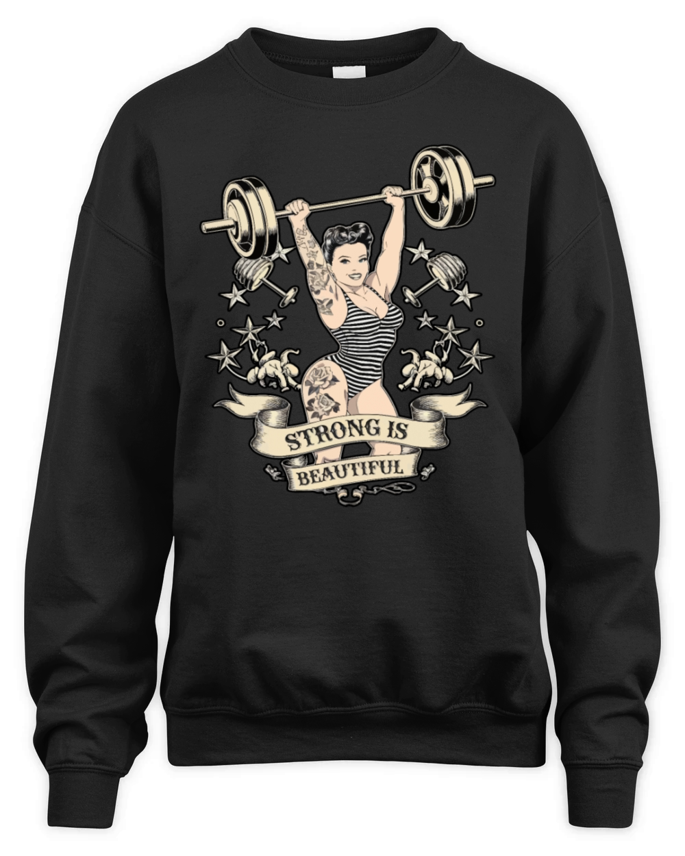 Strong Is Beautiful Pinup Strength Unisex Premium Crewneck Sweatshirt