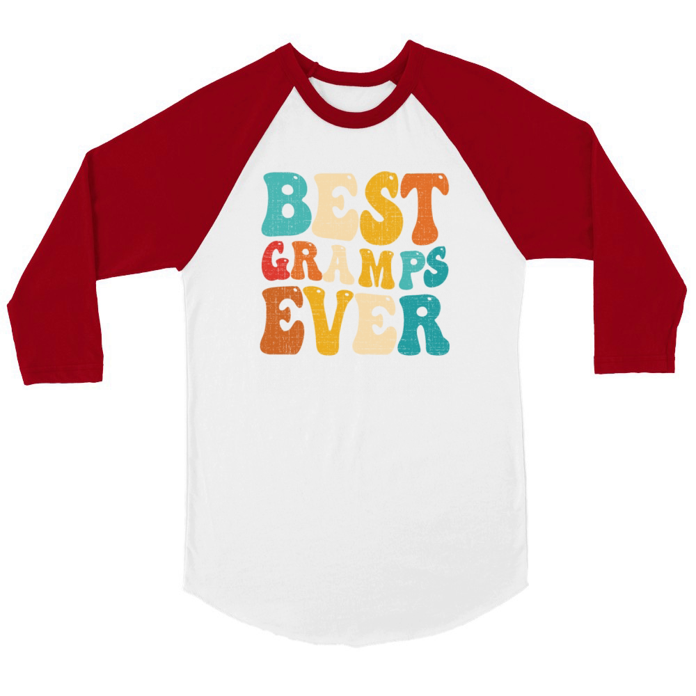 Best Gramps Ever Retro Vintage Grandad Fathers Day Unisex ¾ sleeve Raglan T-shirt