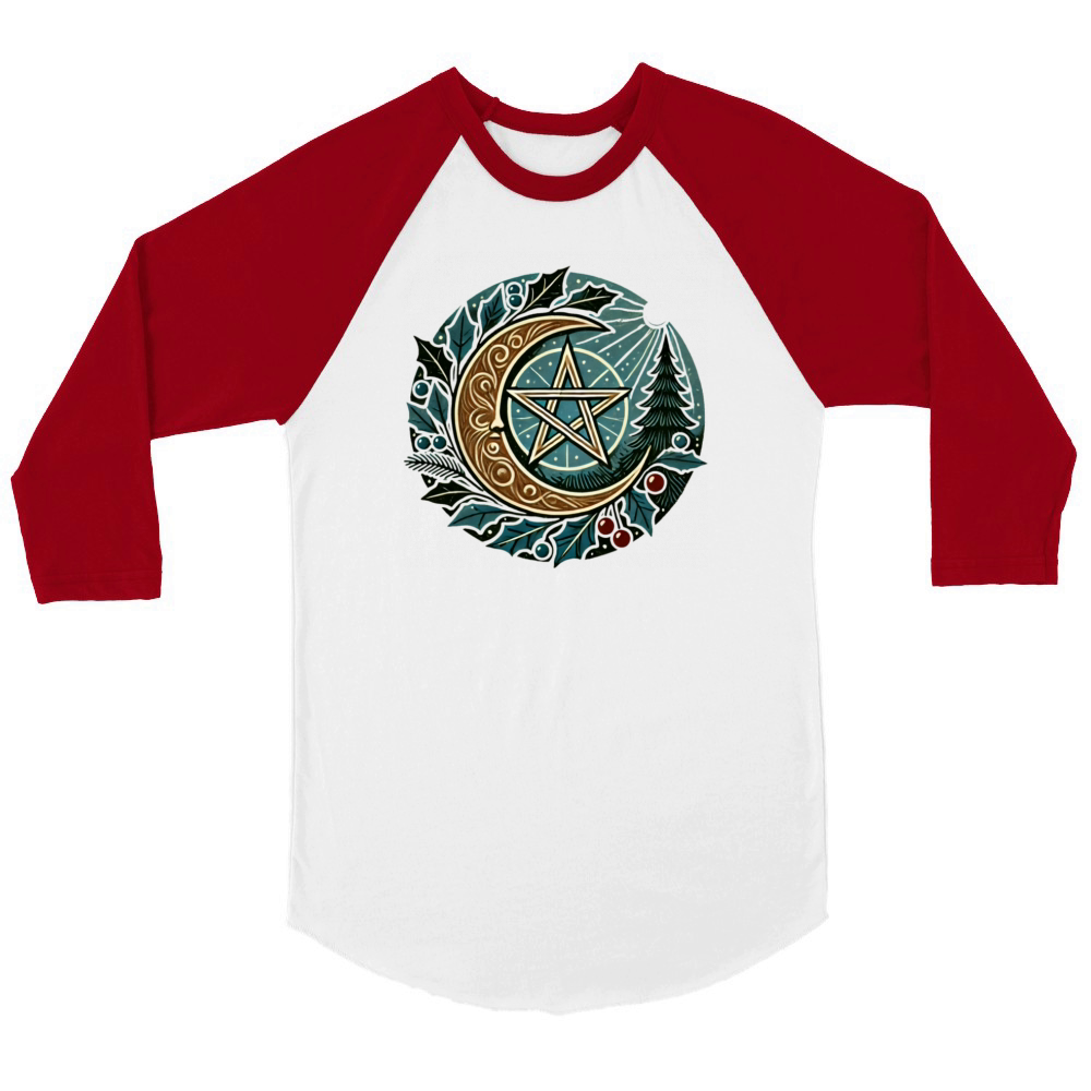 Yule Pentagram Unisex ¾ sleeve Raglan T-shirt