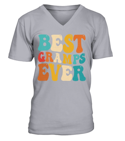 Best Gramps Ever Retro Vintage Grandad Fathers Day V-Neck T-shirt