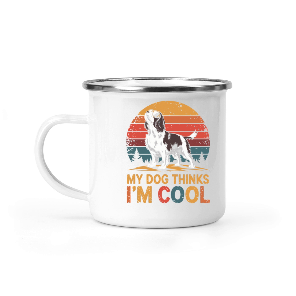 English Springer Spaniel My Dog Thinks Im Cool Camping Mug