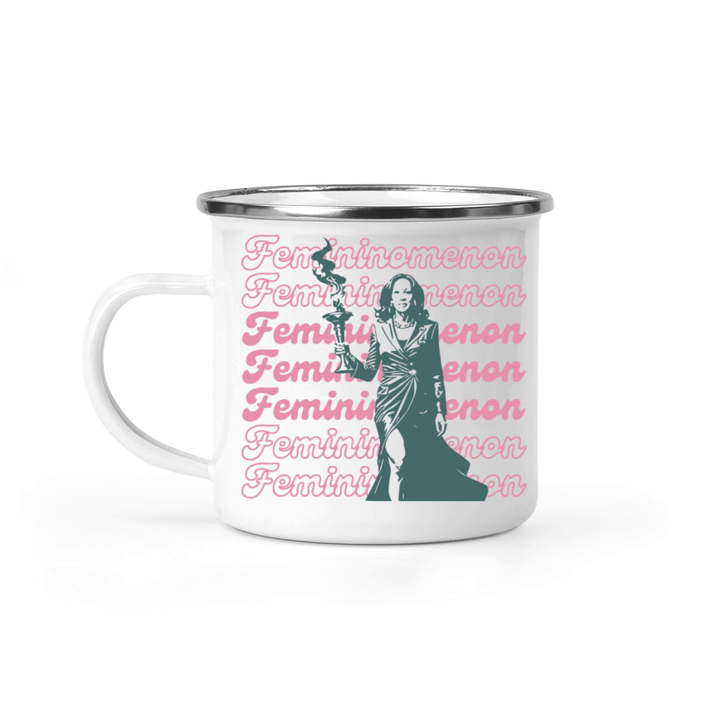 Femininomenon Vintage Kamala Harris Walz Voting Camping Mug