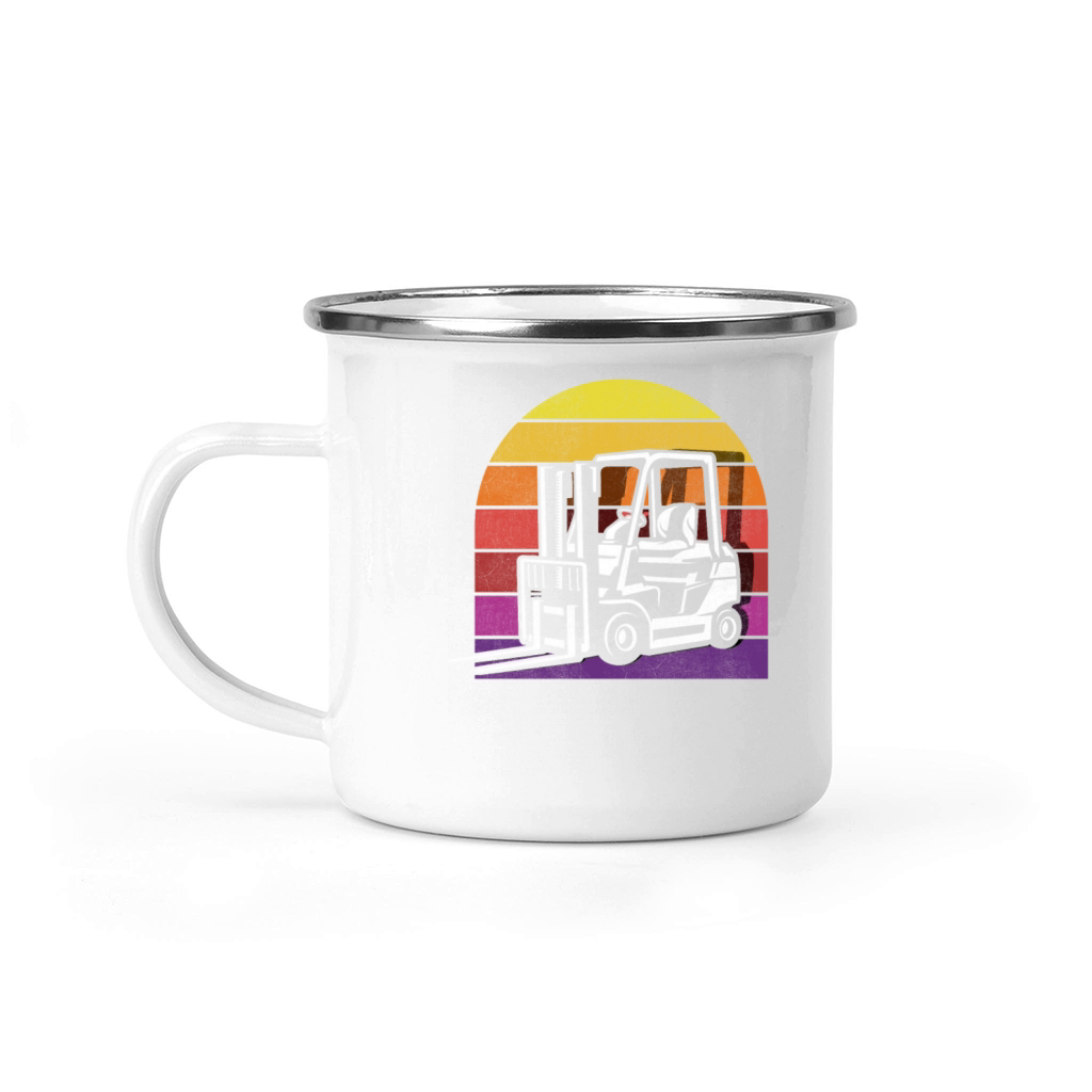 Forklift Retro Vintage Sunset Camping Mug