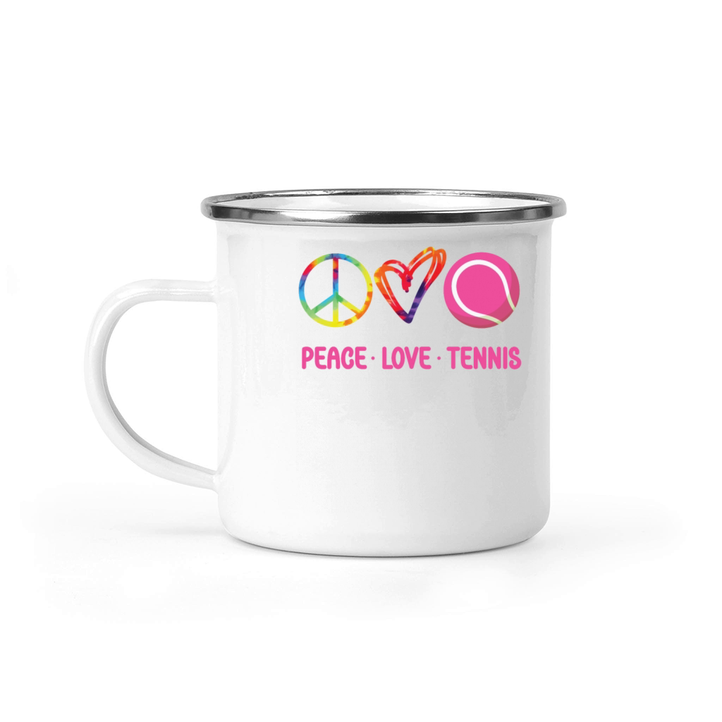 Funny Tennis Player Racket Tie Dye Camping Mug