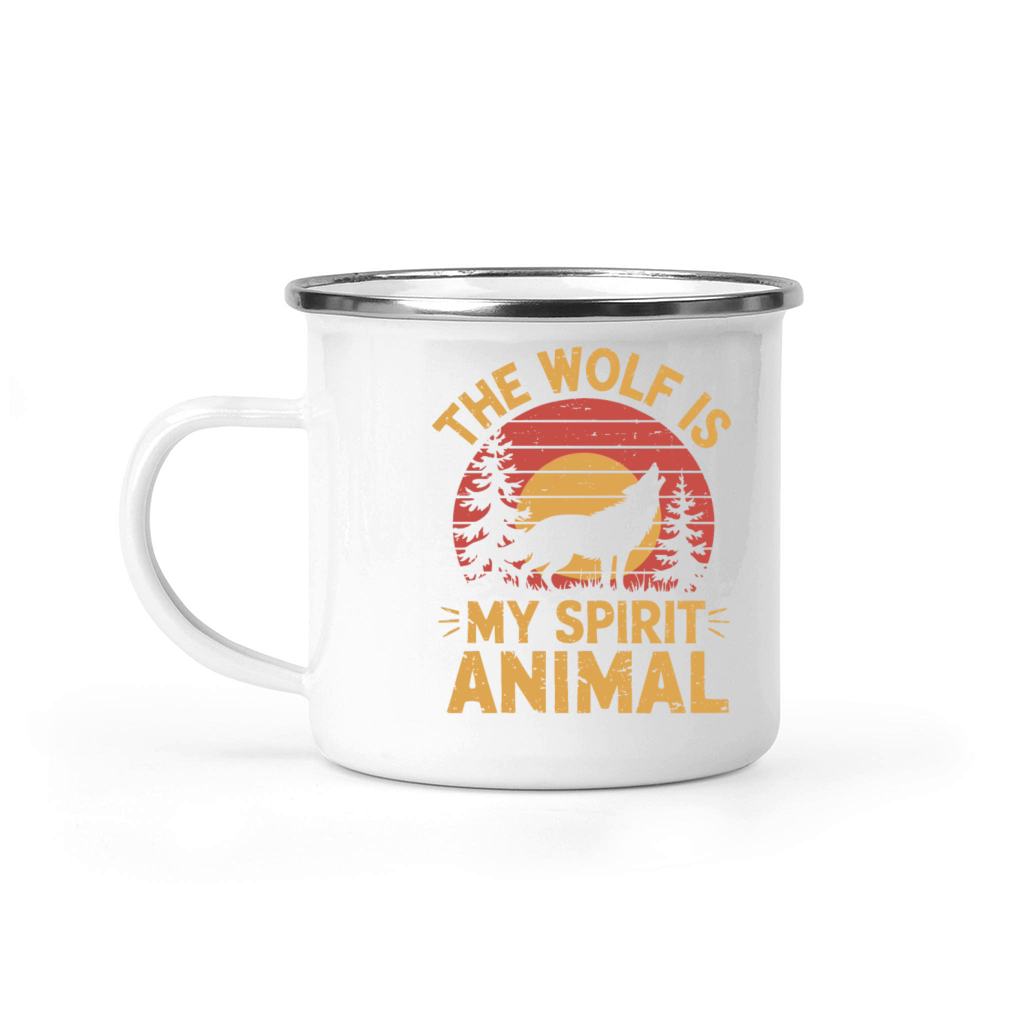 The Wolf Is My Spirit Animal Howling Wolf Camping Mug