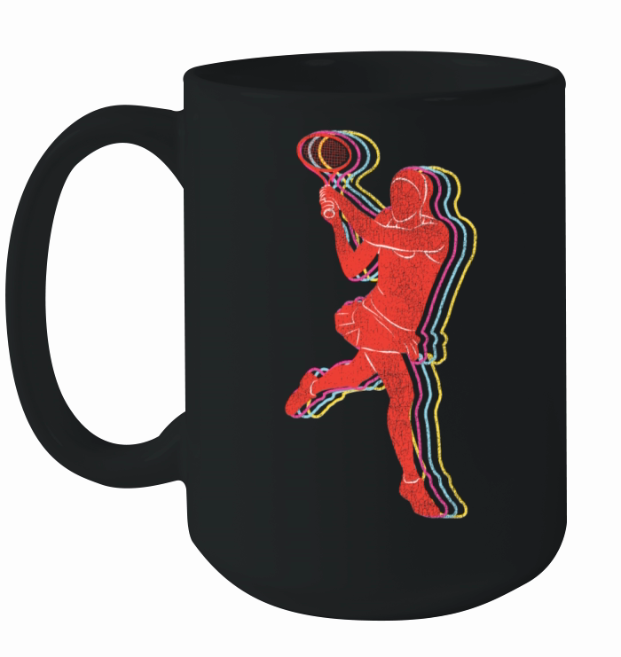 Funny Tennis Player Racket Retro Ceramic Mug