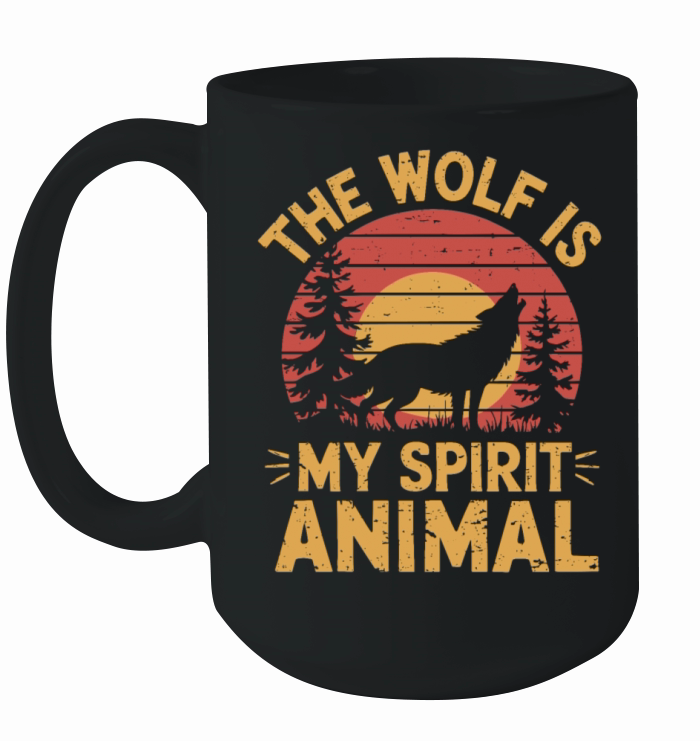 The Wolf Is My Spirit Animal Howling Wolf Ceramic Mug