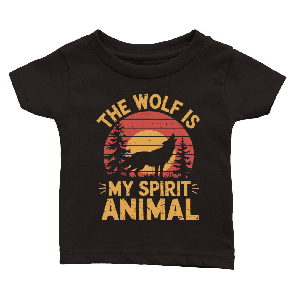 The Wolf Is My Spirit Animal Howling Wolf Classic Baby Crewneck T-shirt