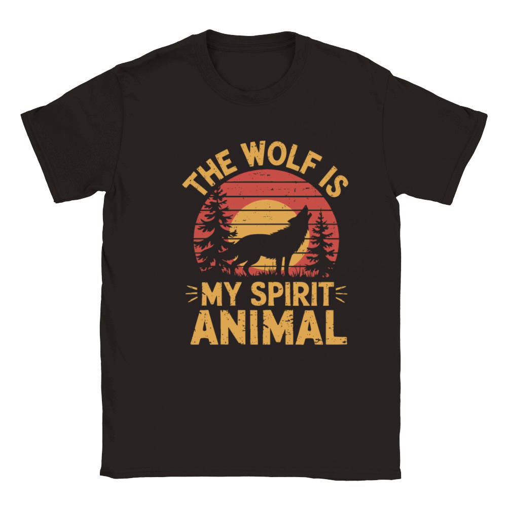 The Wolf Is My Spirit Animal Howling Wolf Classic Kids Crewneck T-shirt