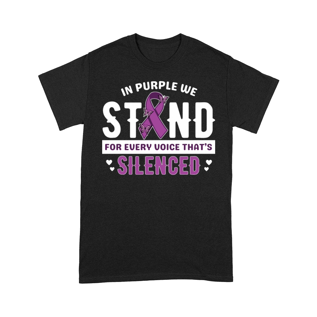 Purple ribbon Violence Awareness shirt design Comfort T-shirt