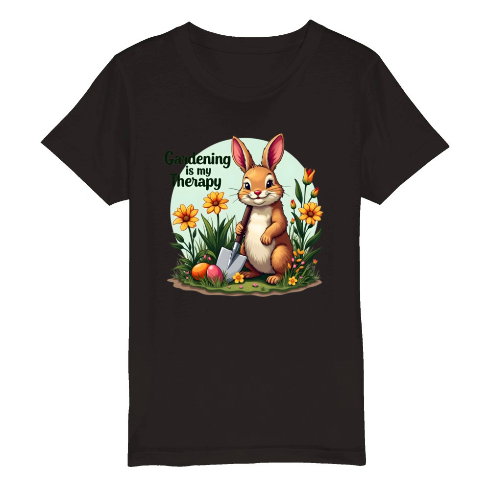 Gardening Is My Therapy Vector Design Organic Kids Crewneck T-shirt