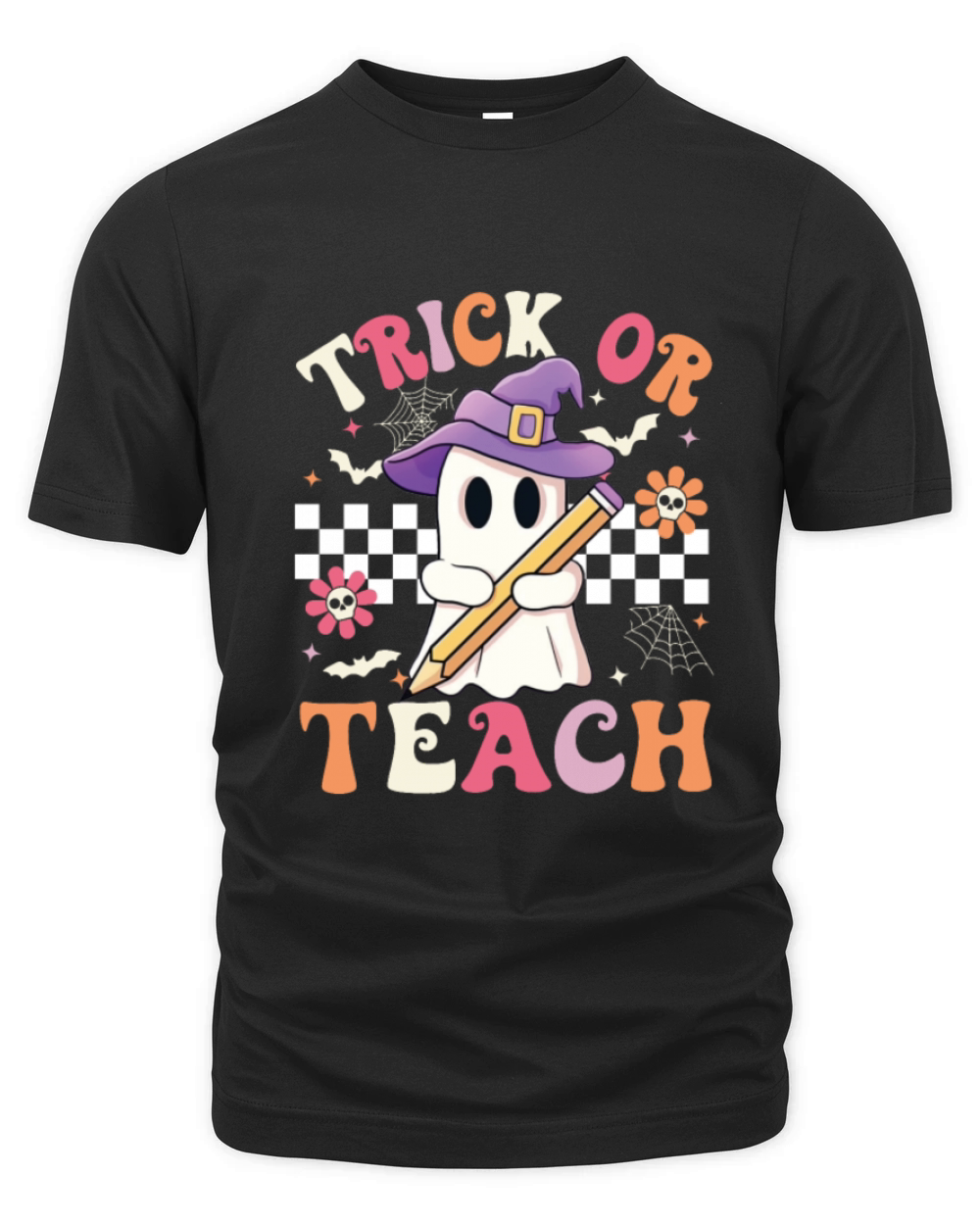 Trick Or Teach Funny Cute Halloween Teacher Organic Unisex T-shirt