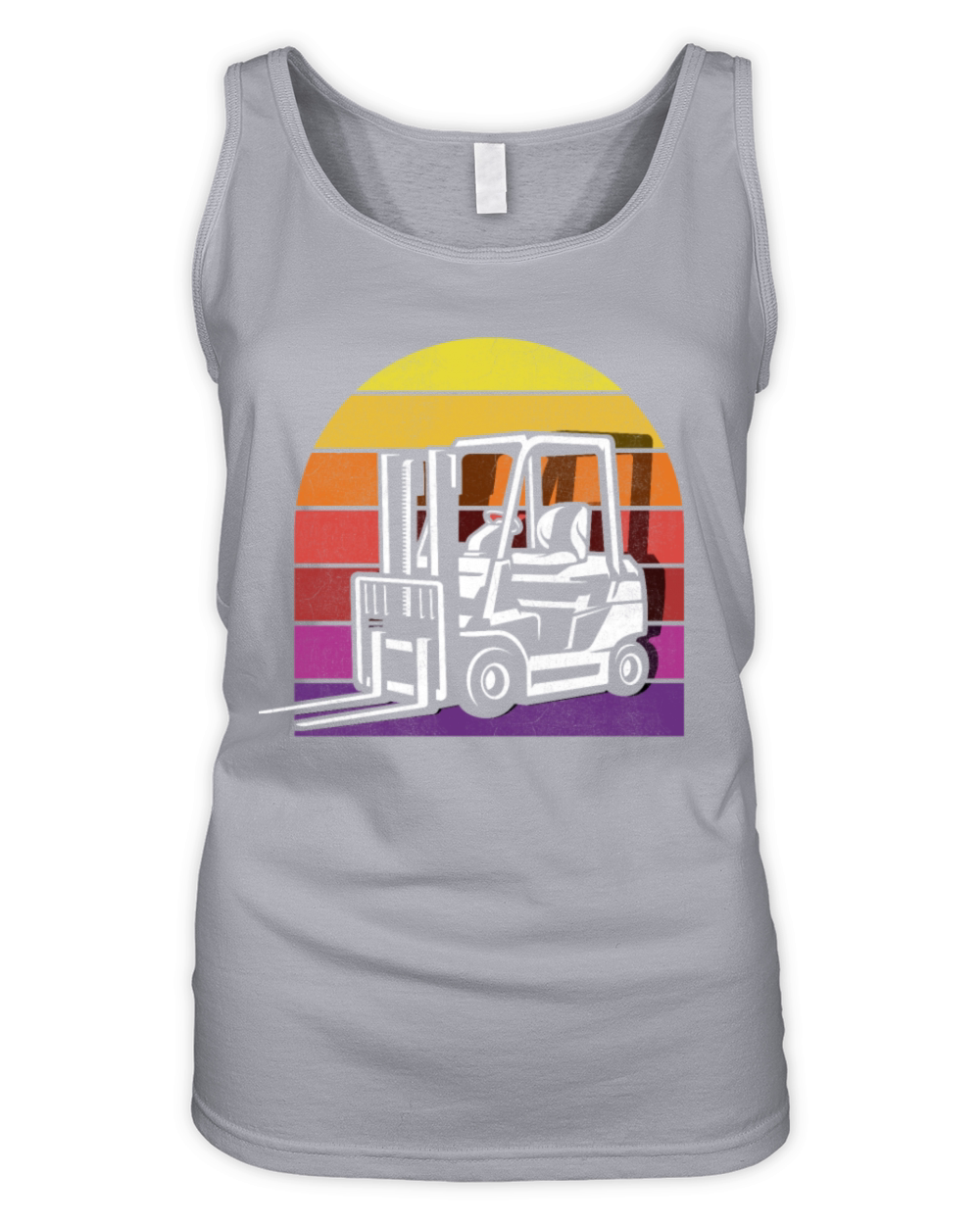Forklift Retro Vintage Sunset Organic Women's Tank Top