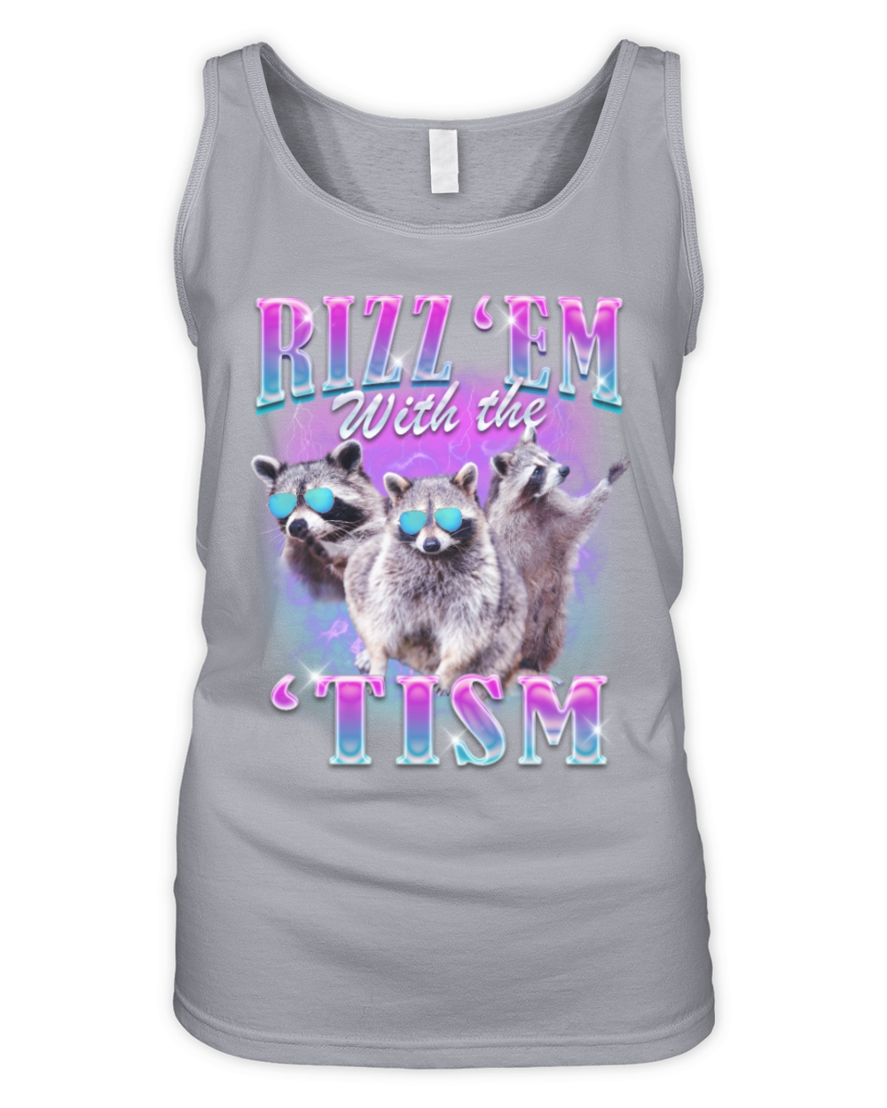 Rizz em With The Tism Funny Raccoon Meme Organic Women's Tank Top