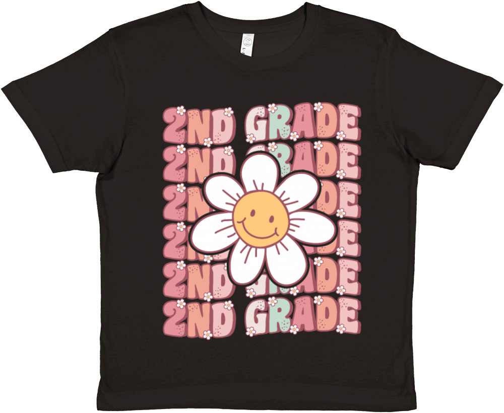 Groovy 2nd Grade Cute Back To School Premium Kids Crewneck T-shirt