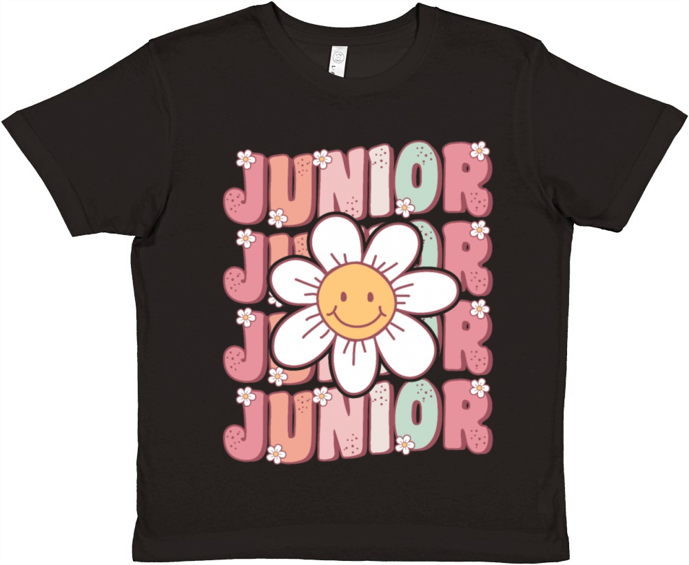 Groovy Junior 11th Grade Back To School Premium Kids Crewneck T-shirt