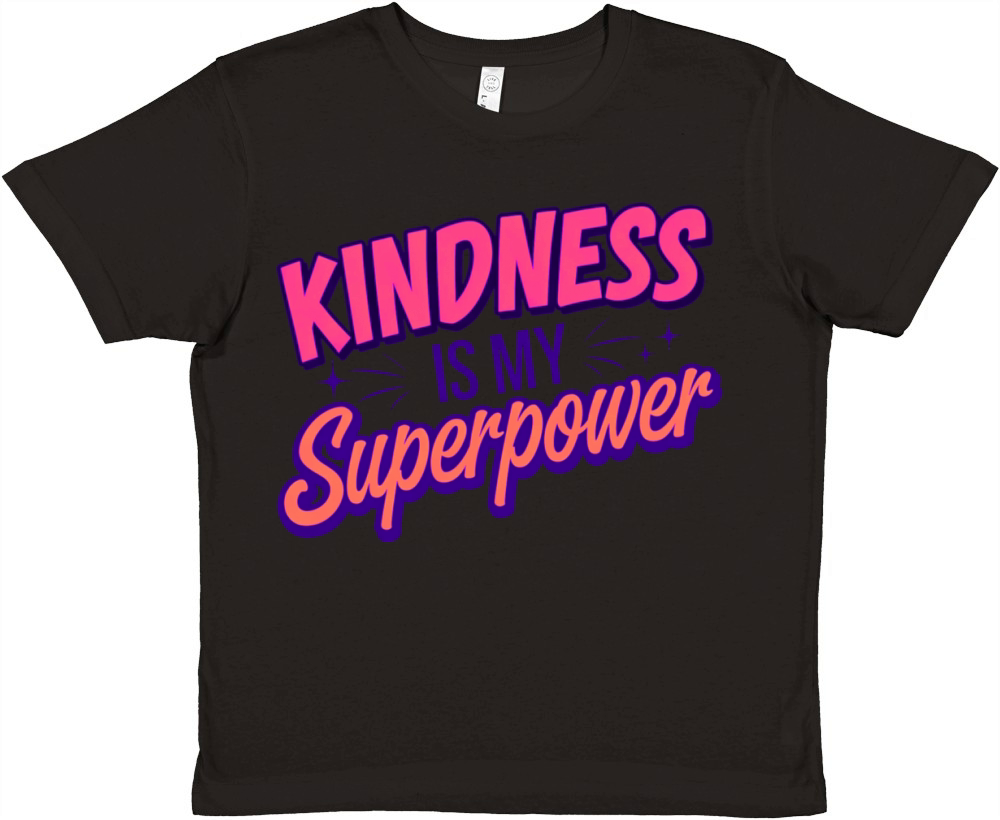 Kindness is My Superpower Inspirational Quote Desi Premium Kids Crewneck T-shirt