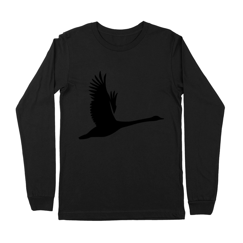Flying Swan In Tattoo Style Premium Long Sleeve