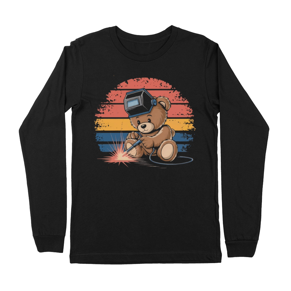 Teddy bear welder welding steel construction metal Premium Long Sleeve
