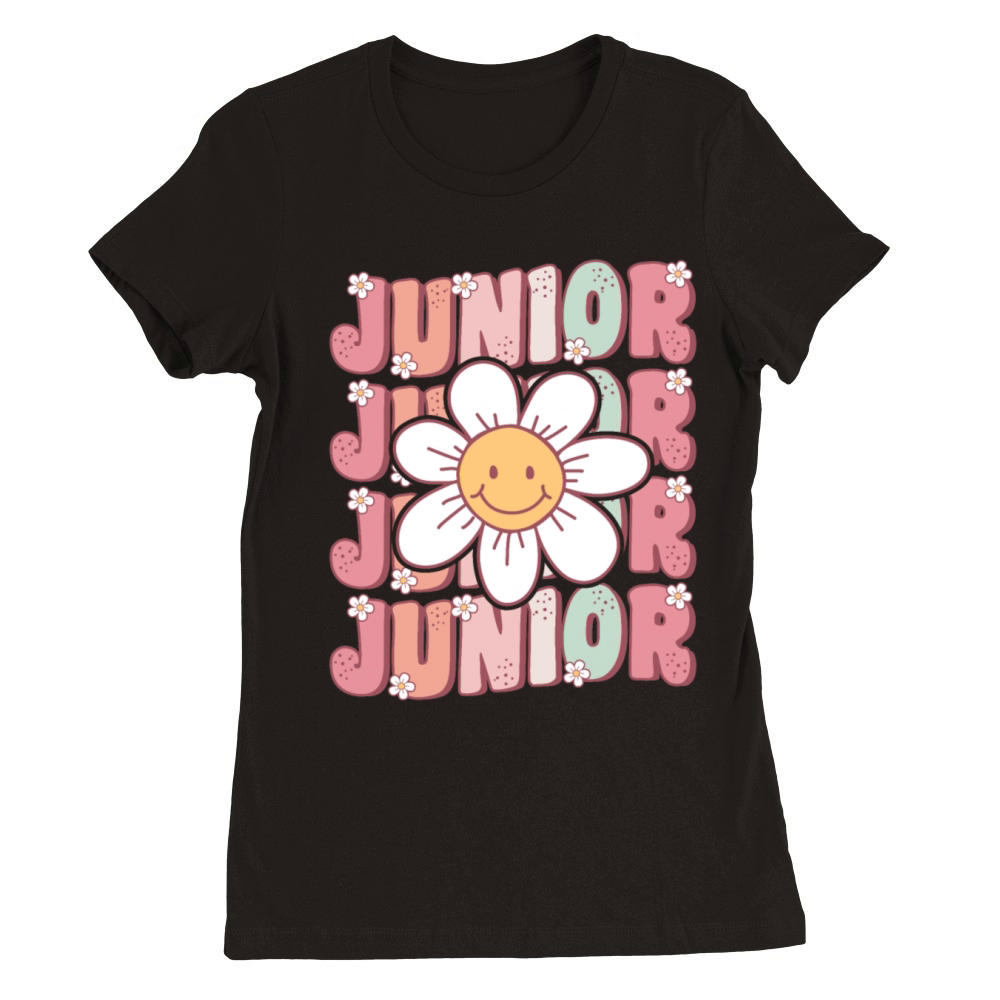Groovy Junior 11th Grade Back To School Premium Womens Crewneck T-shirt