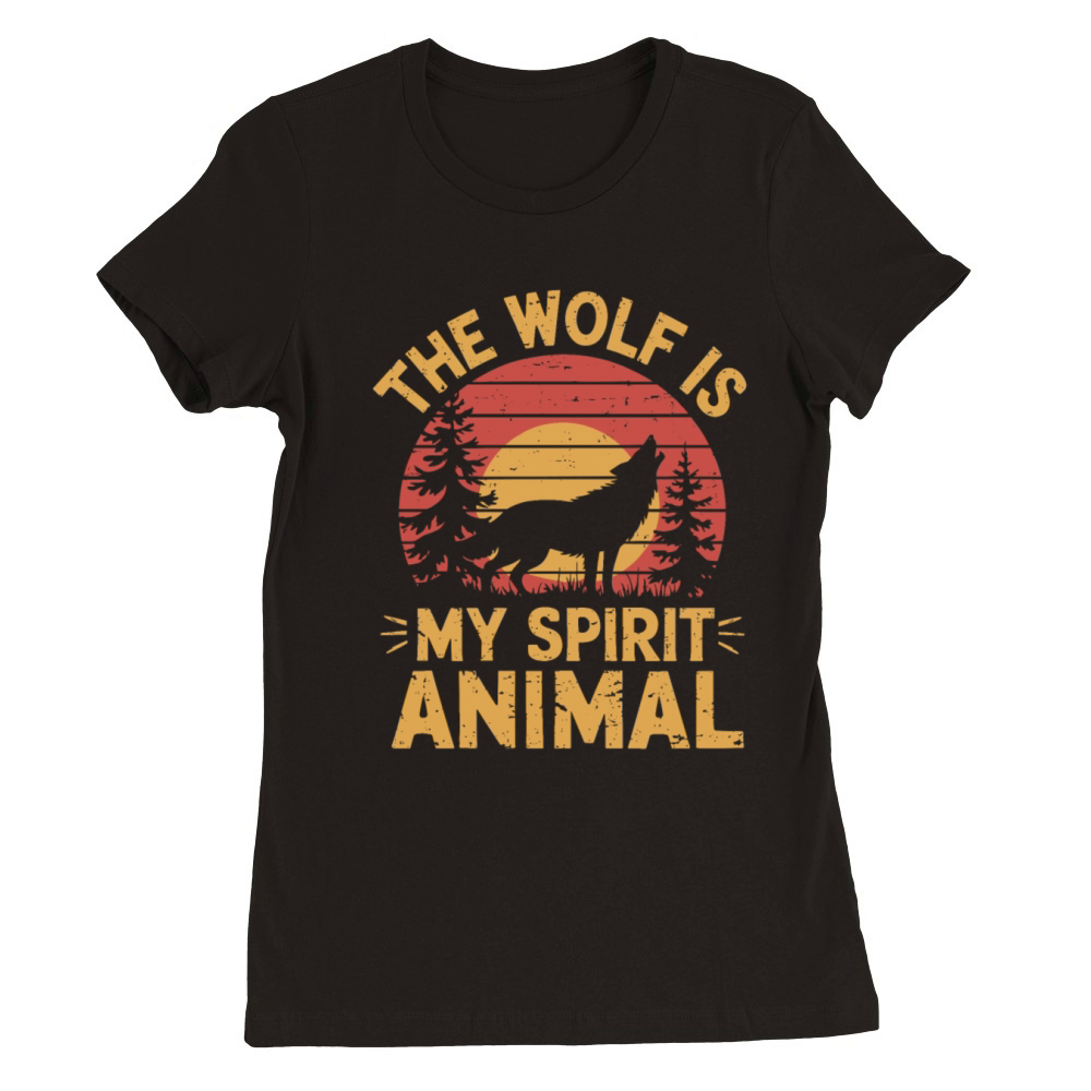 The Wolf Is My Spirit Animal Howling Wolf Premium Womens Crewneck T-shirt