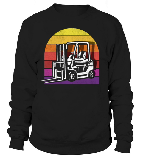Forklift Retro Vintage Sunset Sweatshirt Unisex
