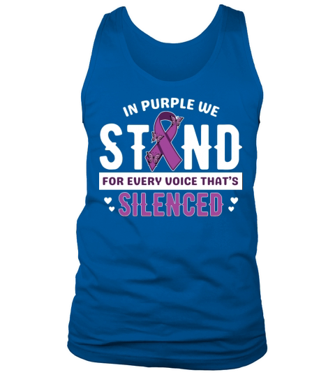 Purple ribbon Violence Awareness shirt design Tank Top Unisex