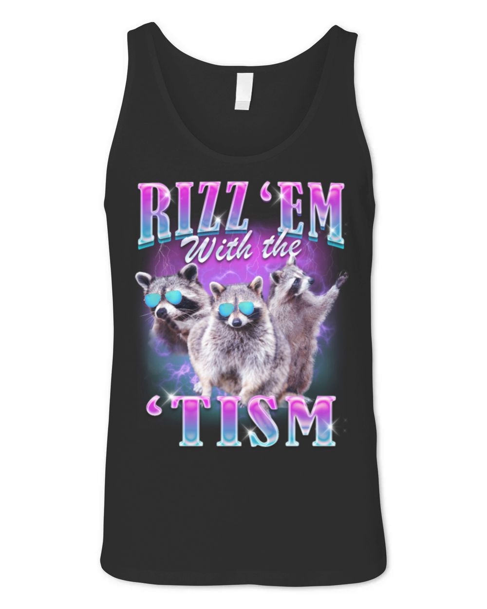 Rizz em With The Tism Funny Raccoon Meme Unisex Jersey Tank