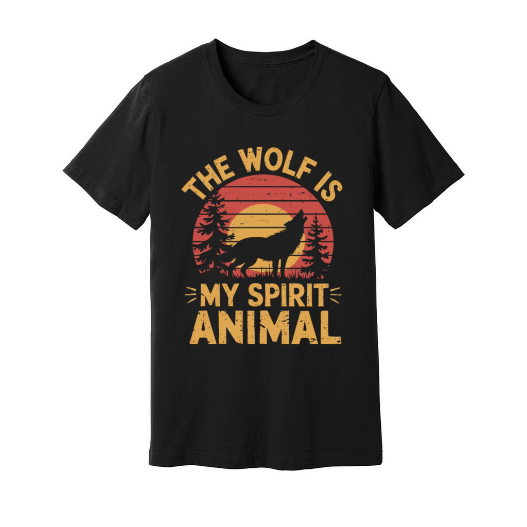 The Wolf Is My Spirit Animal Howling Wolf Unisex Jersey Tee