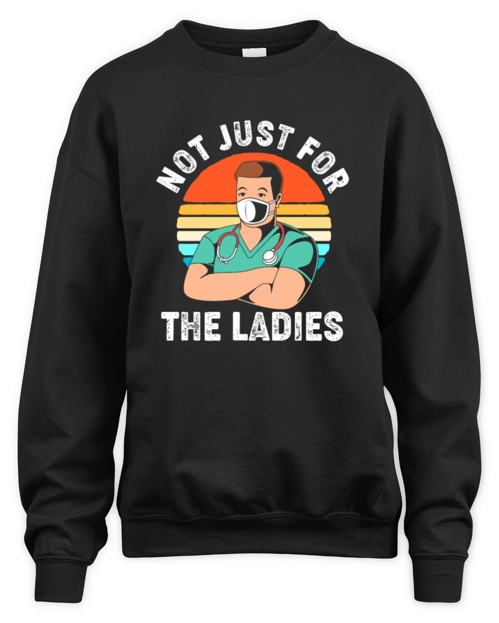 Retro Sunset RN Nursing Quote Male Nurse Unisex Premium Crewneck Sweatshirt