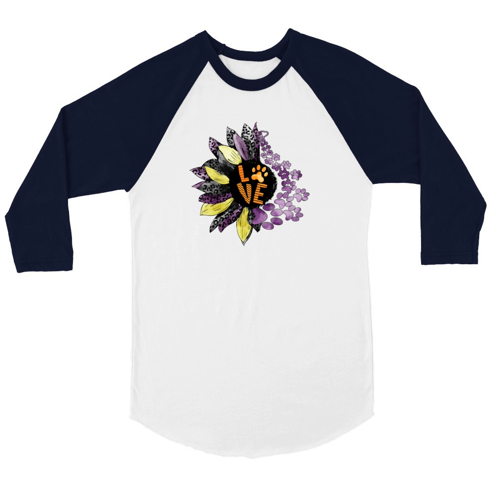 Love Sunflowers Unisex ¾ sleeve Raglan T-shirt