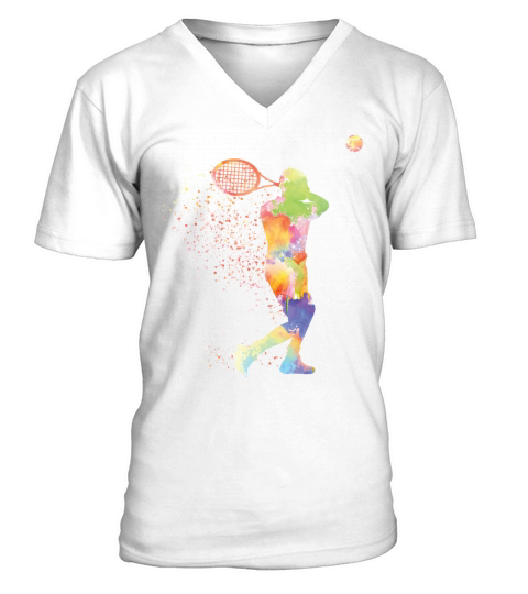Funny Tennis Player Racket V-Neck T-shirt