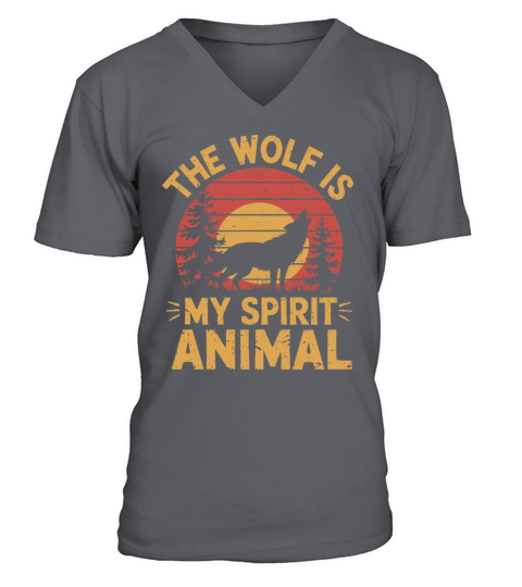 The Wolf Is My Spirit Animal Howling Wolf V-Neck T-shirt