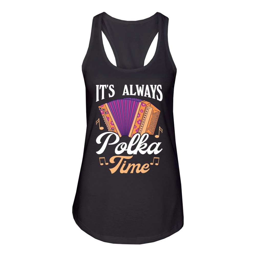 Funny Polka Dance Design for a Polka Muscian Women's Racerback Tank