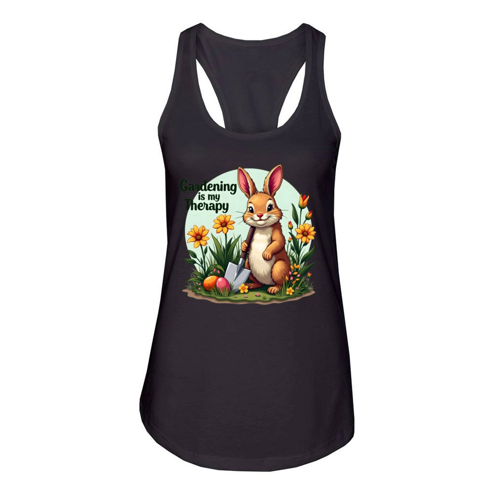Gardening Is My Therapy Vector Design Women's Racerback Tank