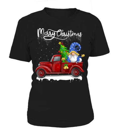Merry Christmas Vintage Red Truck Gnome Women's T-Shirt