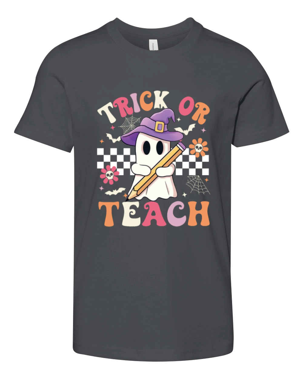 Trick Or Teach Funny Cute Halloween Teacher Youth Unisex Jersey Tee