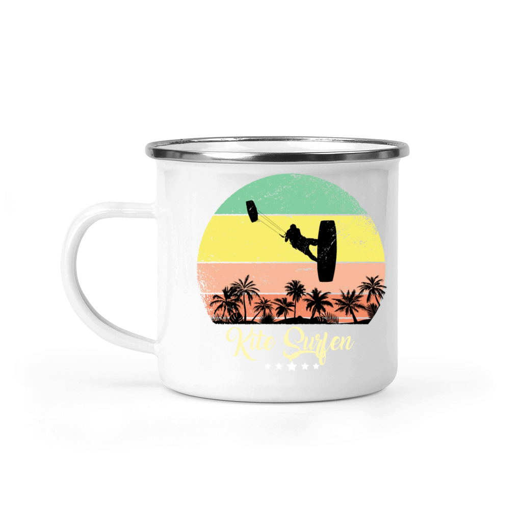 Kite Surfing Surfer Vintage Retro Sunset Camping Mug