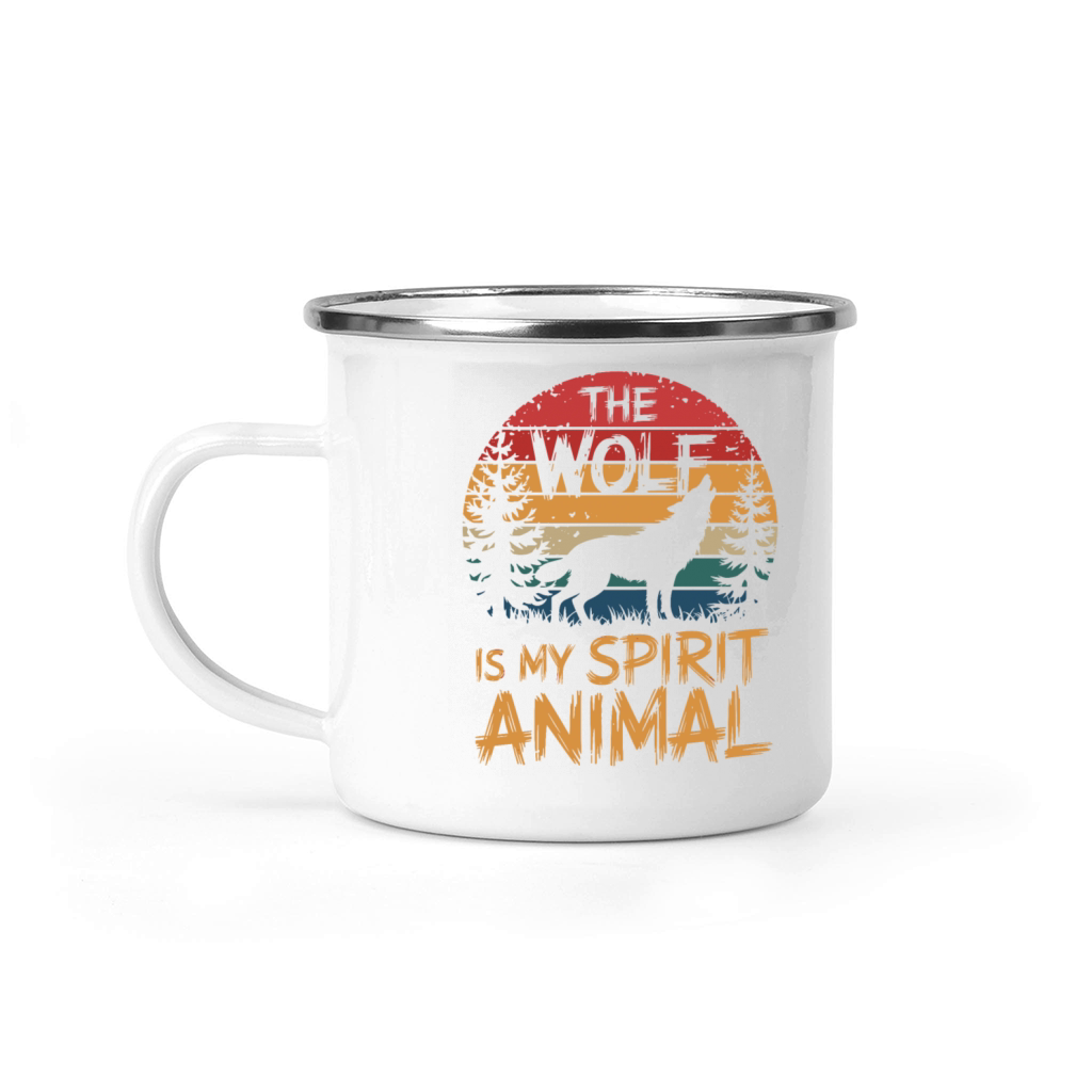 The Wolf Is My Spirit Animal Howling Wolf Camping Mug