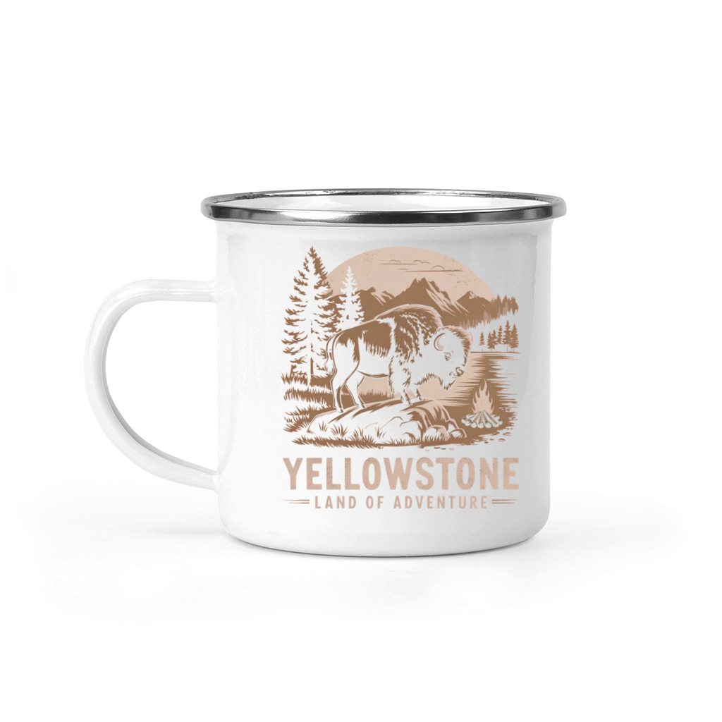 Yellowstone Land Of Adventure Camping Mug