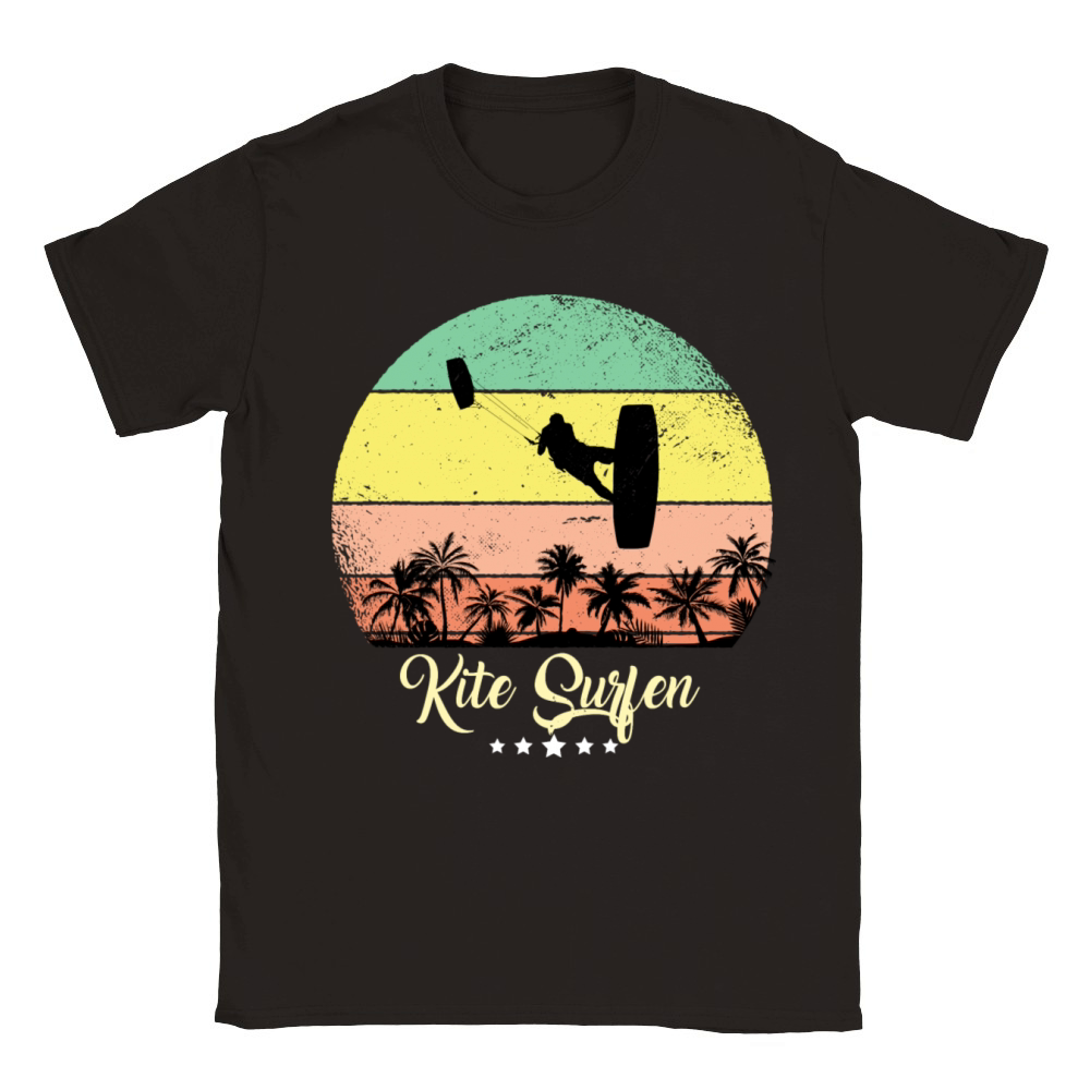 Kite Surfing Surfer Vintage Retro Sunset Classic Kids Crewneck T-shirt