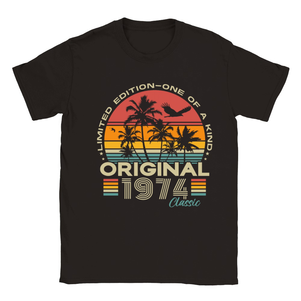 Original 1974 Vintage Retro 50th birthday Classic Kids Crewneck T-shirt