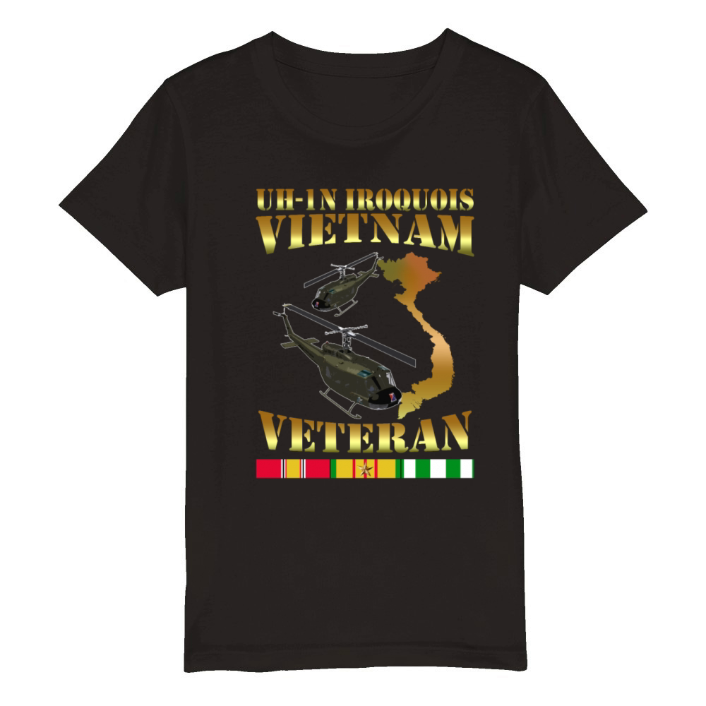 Bell UH 1N Twin Huey helicopter Organic Kids Crewneck T-shirt