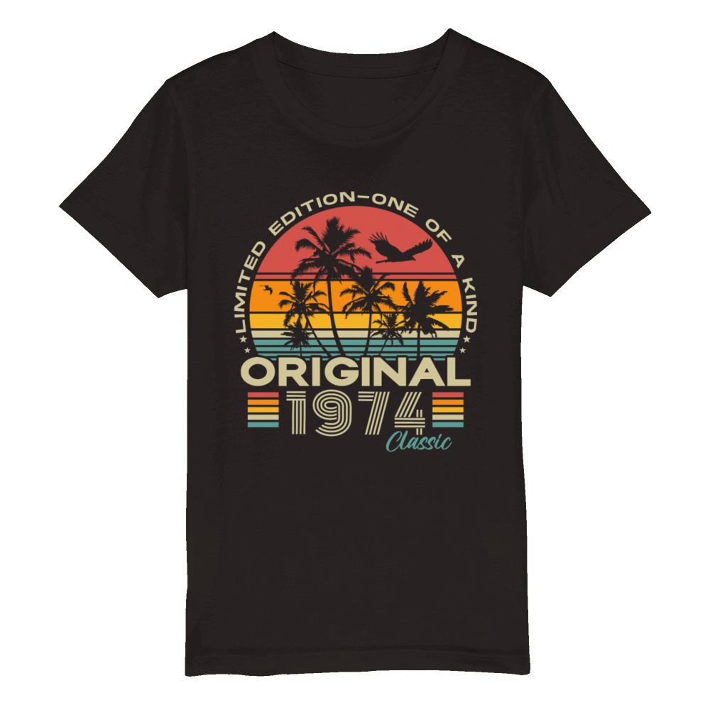 Original 1974 Vintage Retro 50th birthday Organic Kids Crewneck T-shirt