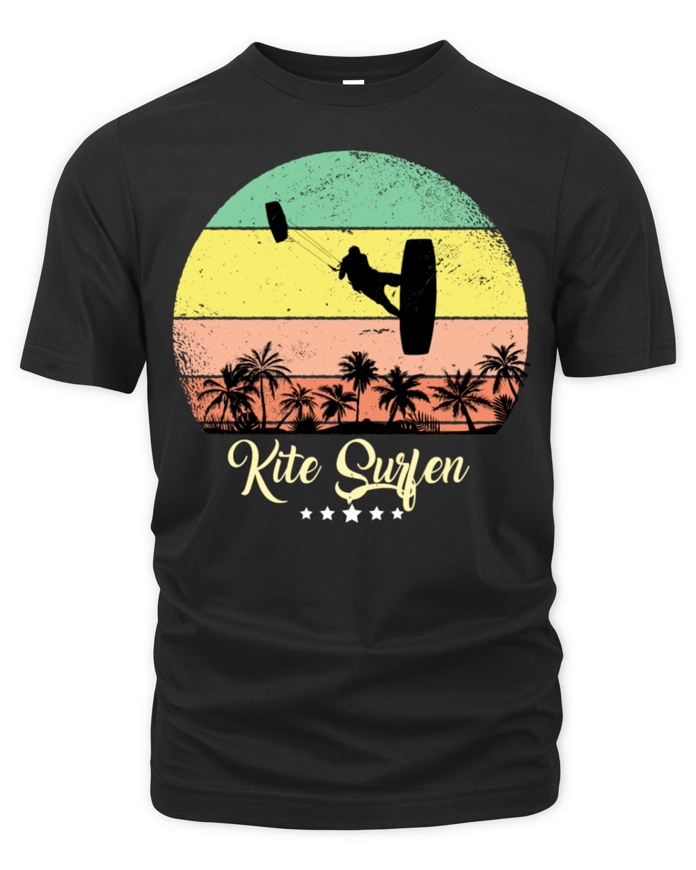 Kite Surfing Surfer Vintage Retro Sunset Organic Unisex T-shirt