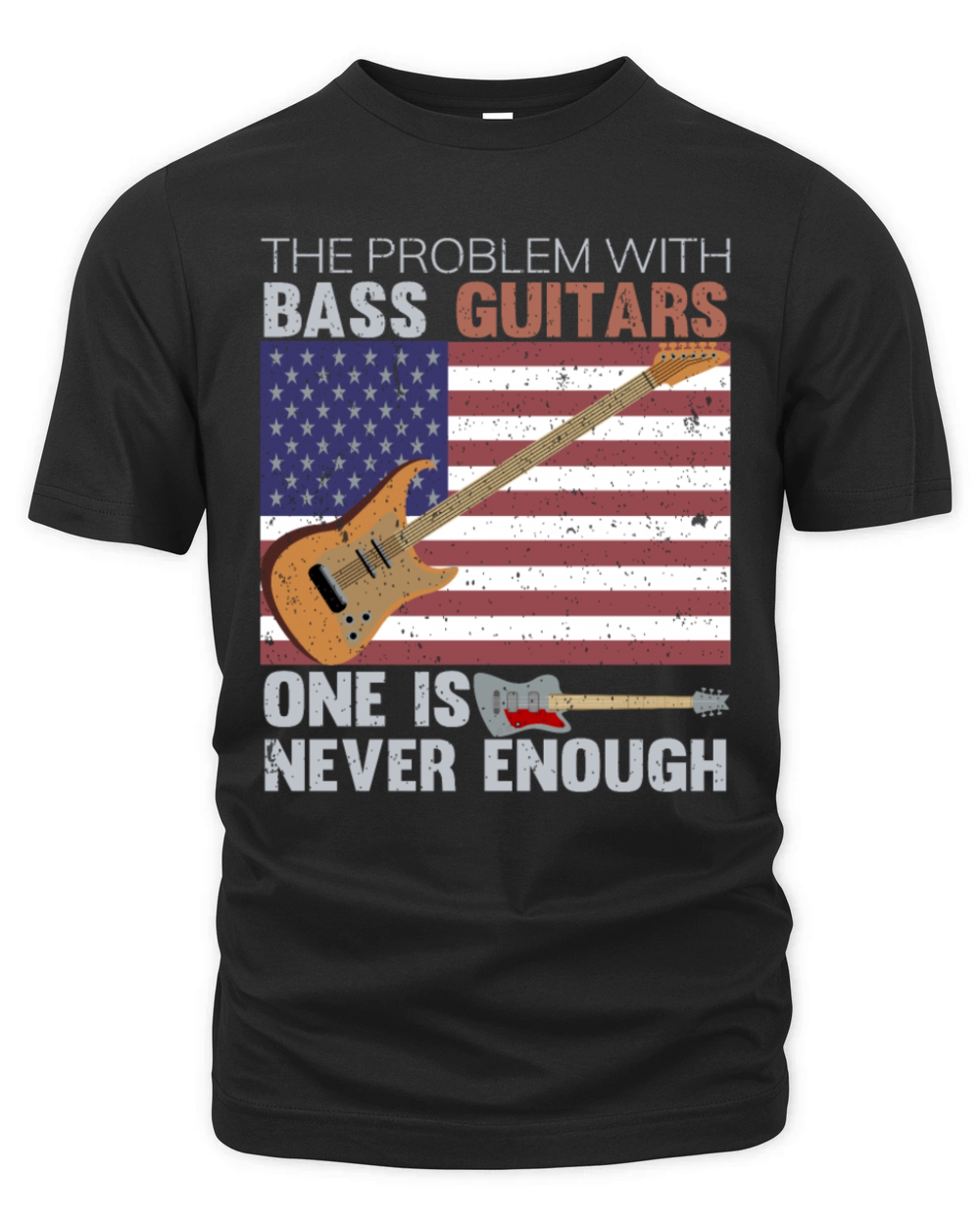 The Problem With Bass Guitars Funny T-Shirt Organic Unisex T-shirt