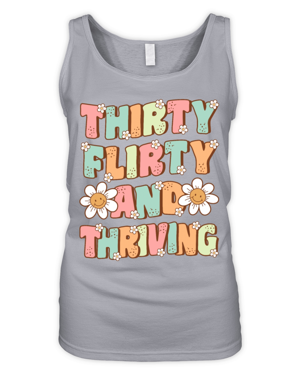 Thirty Flirty and Thriving Groovy 30th Birthday Organic Women's Tank Top