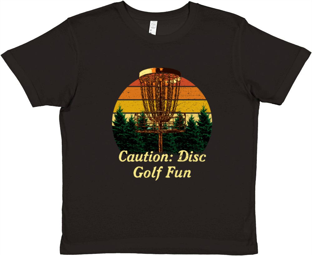 Caution Disc Golf Funny Golfer Sayings Disc Golf L Premium Kids Crewneck T-shirt